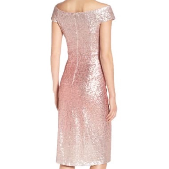 NWT Vince Camuto Blush Peach Sequin Midi Dress - Picture 3 of 11